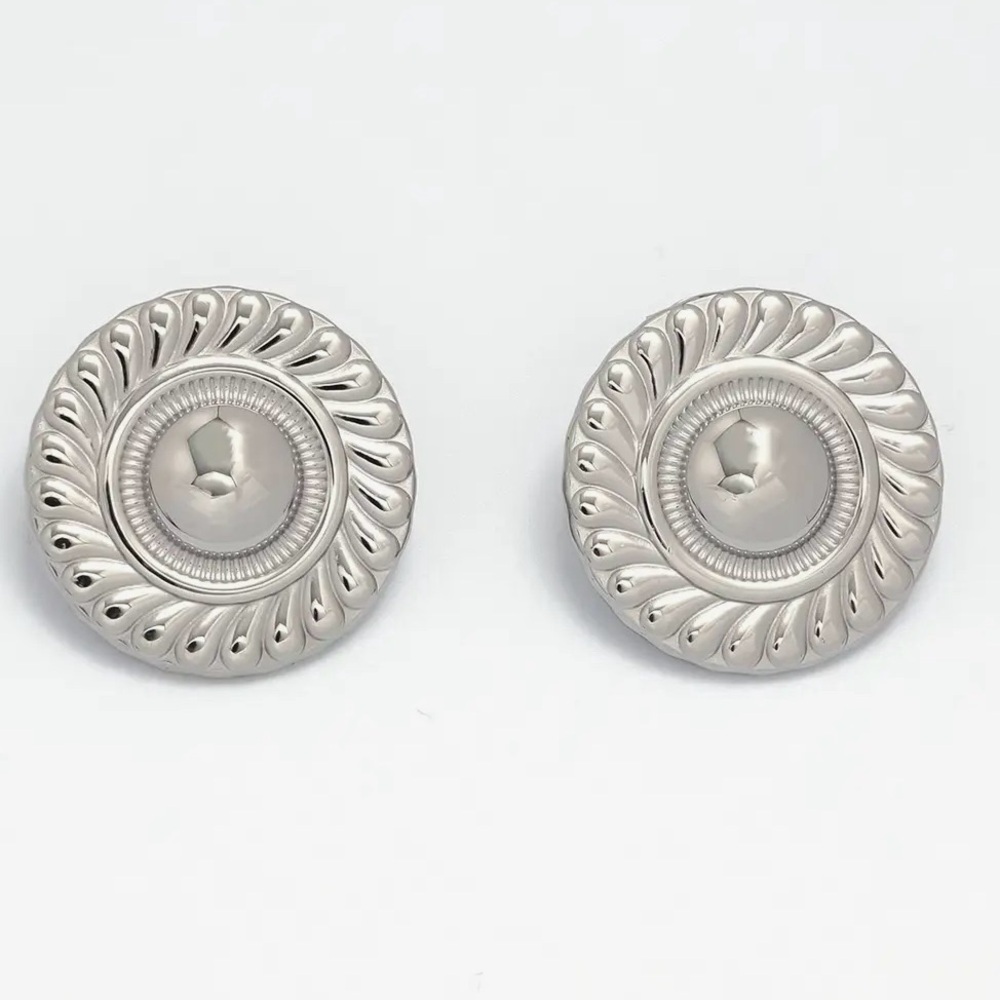 Silver Classic Statement Earrings (7006)